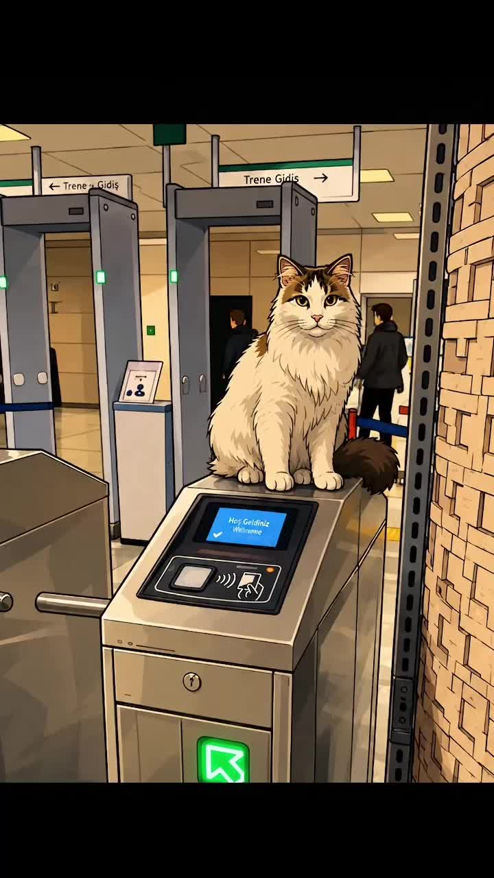 Akbil kontrolü yapan kedi sadece Türkiye’de